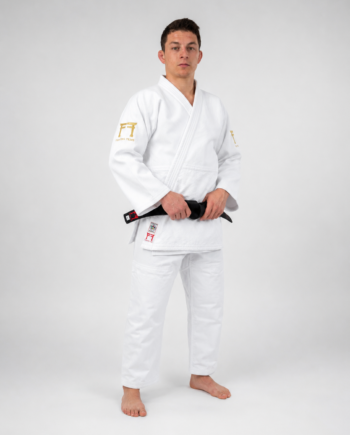 Kimono de judo Gold edition blanc porté par Romain Valadier Picard