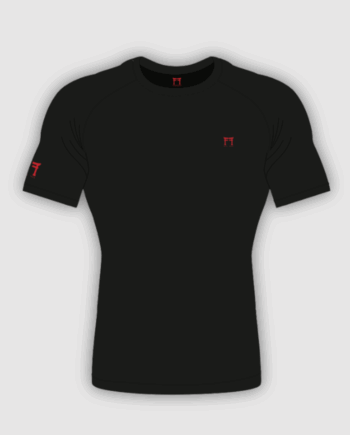 rashguard noir manche courte logo Fighting Films coeur et bras