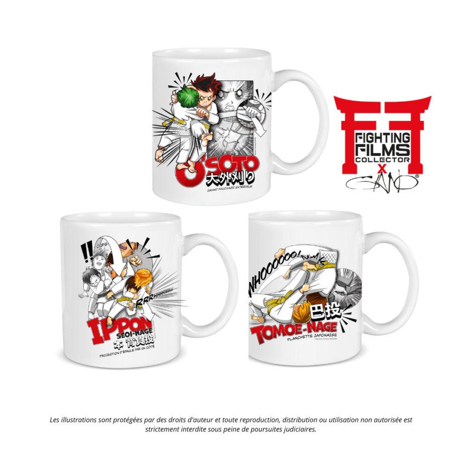 Pack 3 mugs technique de judo