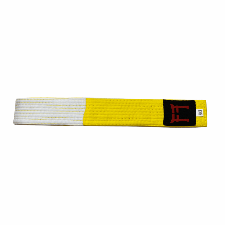Ceinture de judo blanche-jaune rigide