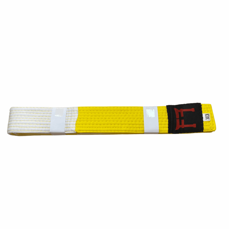 Ceinture de judo blanche-jaune rigide