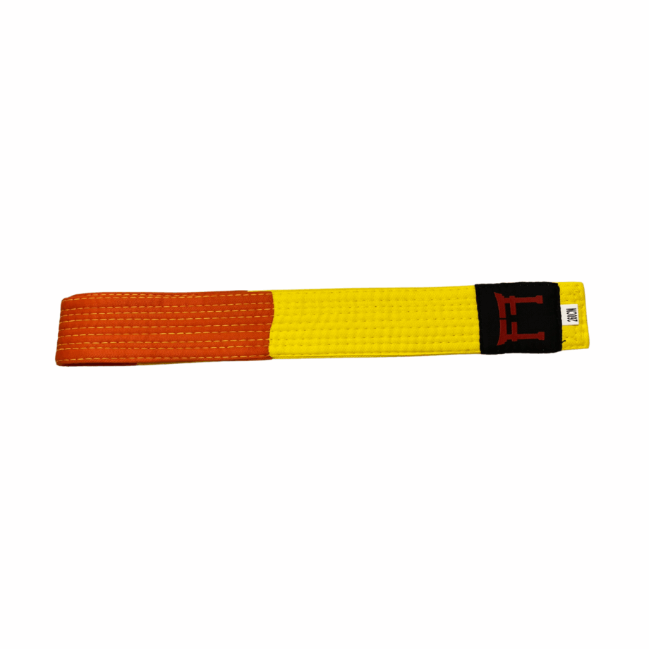 ceinture de judo jaune-orange rigide