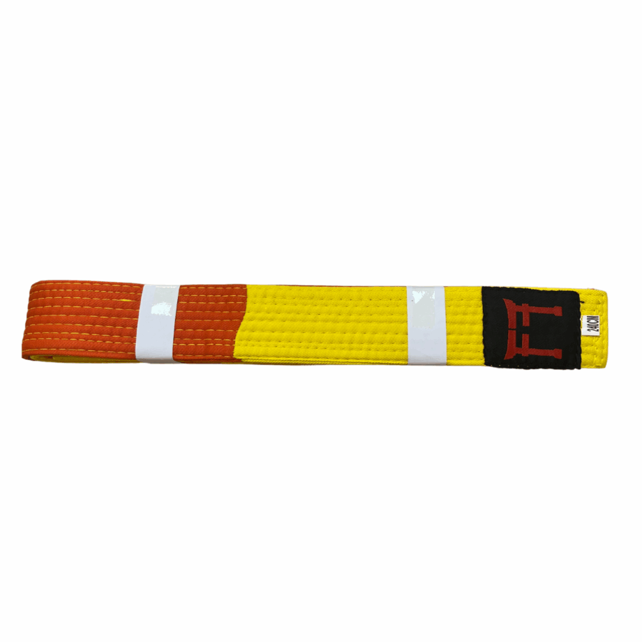ceinture de judo jaune-orange rigide