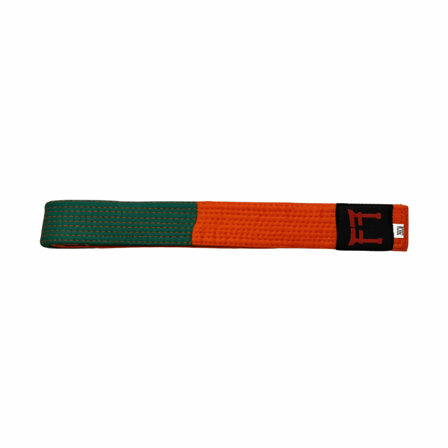ceinture de judo orange-verte rigide