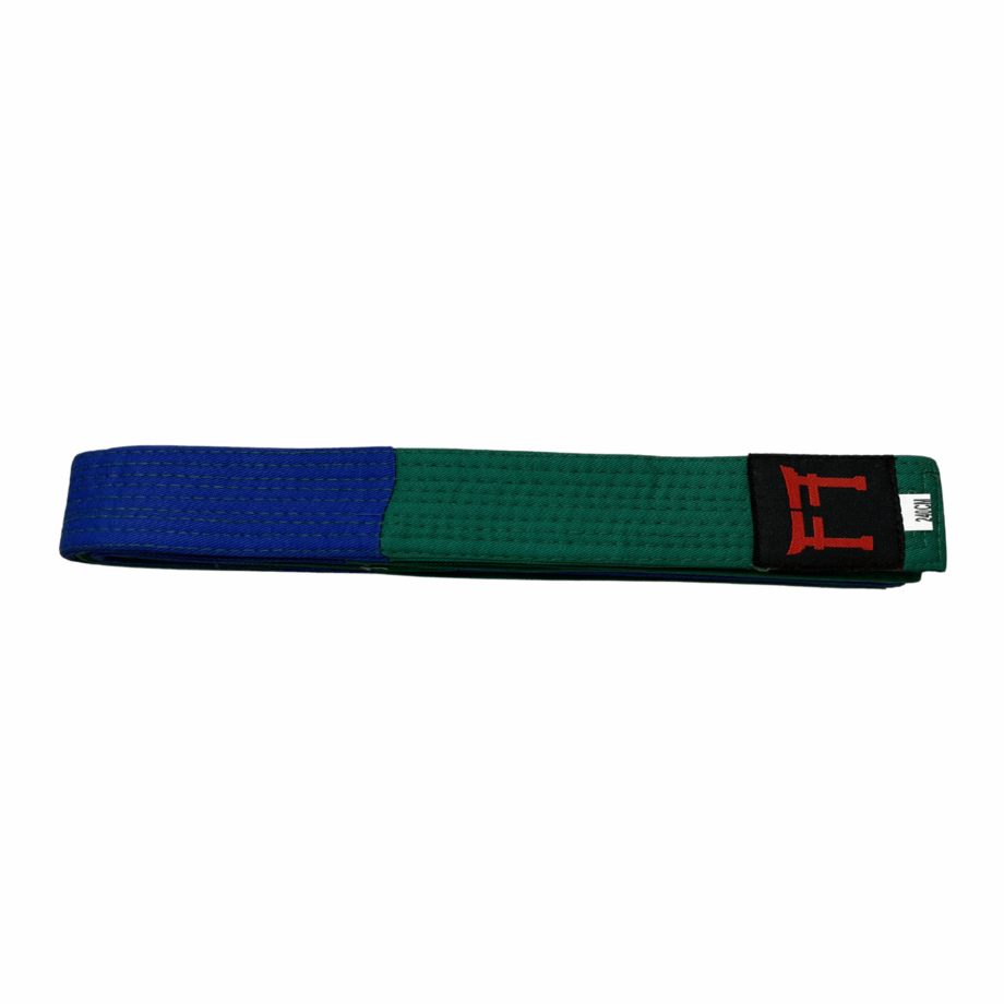 Ceinture de judo verte-bleue rigide