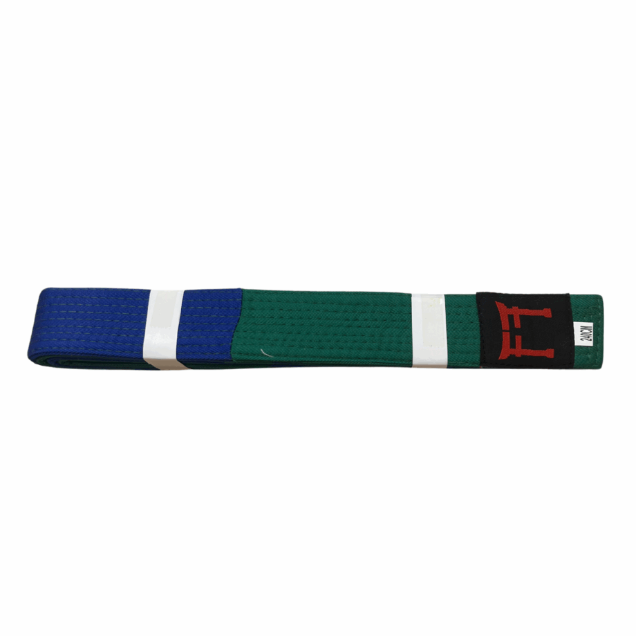 Ceinture de judo verte-bleue rigide
