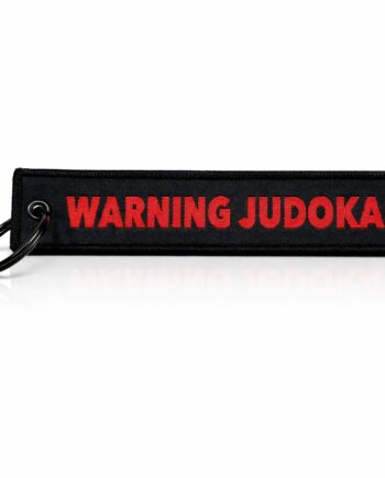 porte-clés warning judoka noir écritures rouge
