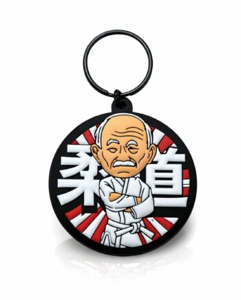 Porte-clé de Jigoro Kano avec judo en japonais derrière lui