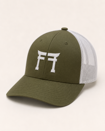 Trucker Fighting Films khaki and white cap
